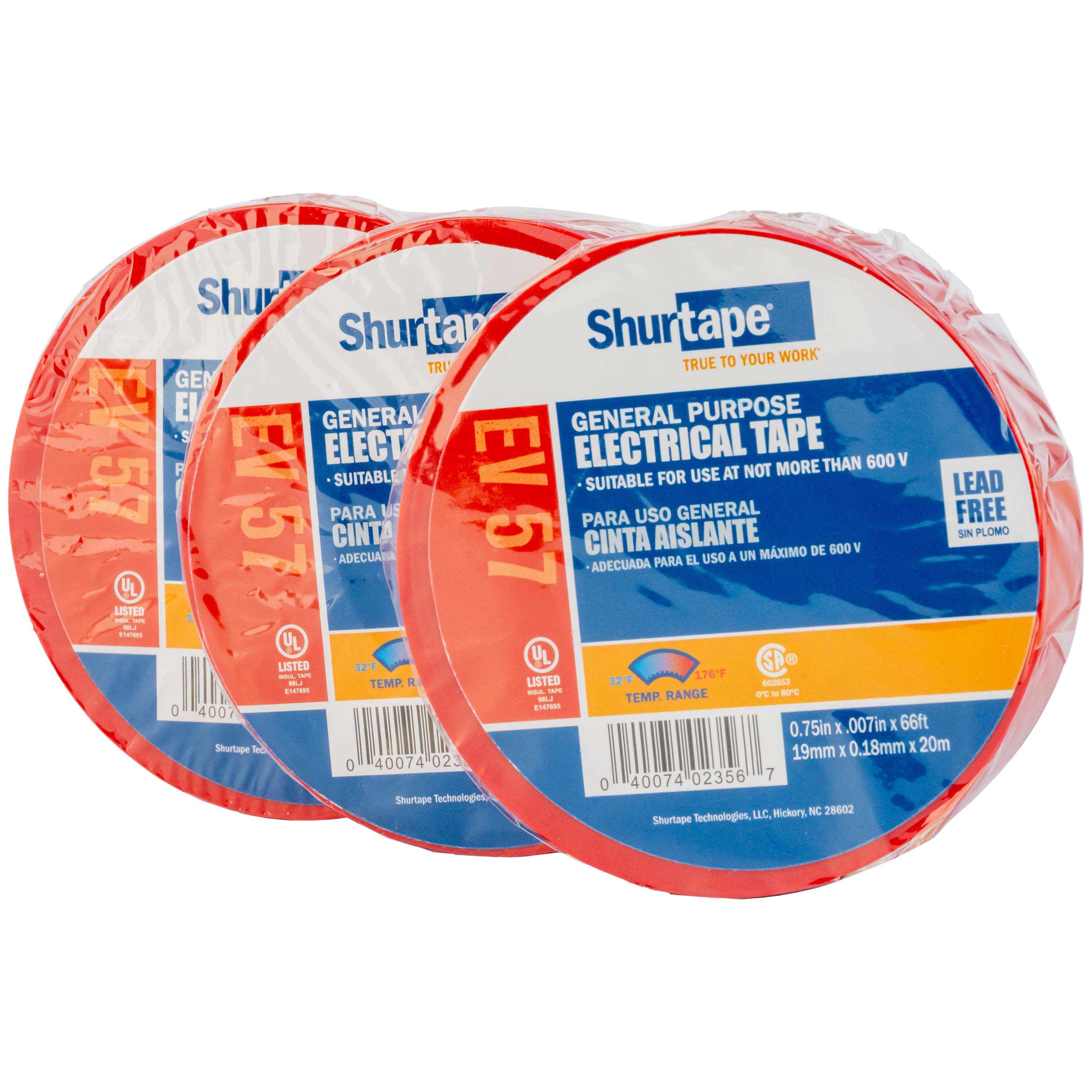 Economy Color Coding Vinyl Electrical Tape - Red